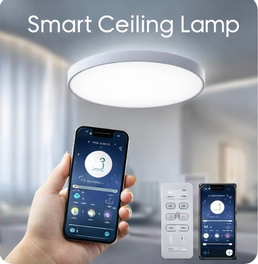 Smart LED Deckenlampe 36W / 50W – Dimmbar mit App & Fernbedienung | Modernes Design
