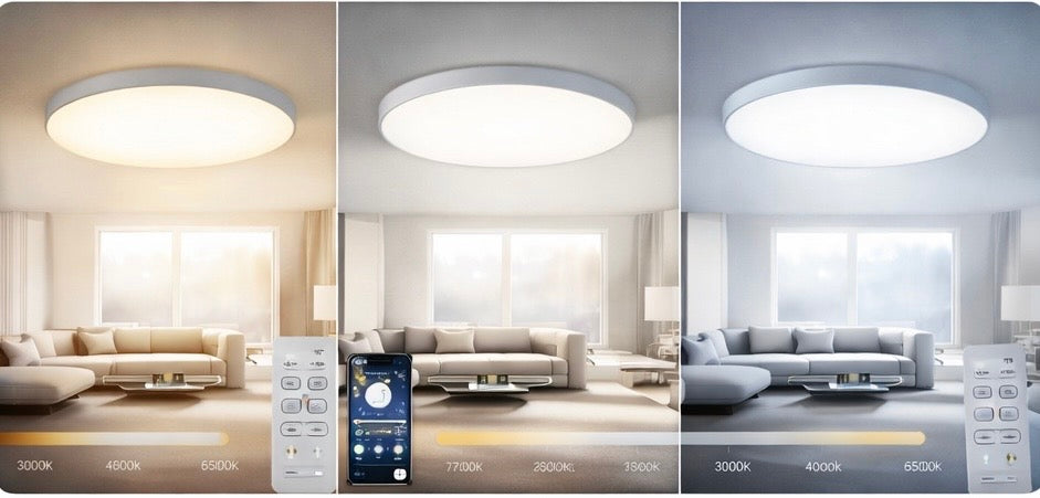 Smart LED Deckenlampe 36W / 50W – Dimmbar mit App & Fernbedienung | Modernes Design