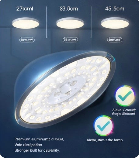 Smart LED Deckenlampe 36W / 50W – Dimmbar mit App & Fernbedienung | Modernes Design