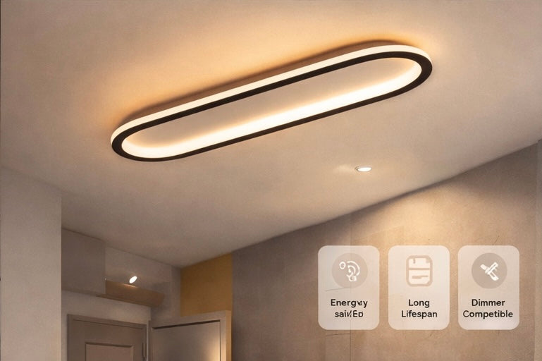 Modern LED Ceiling Light Ultra-thin Minimalist Design Black 40/60/80CM For Corridors Bedrooms Cloakrooms Entrances Dining Rooms
