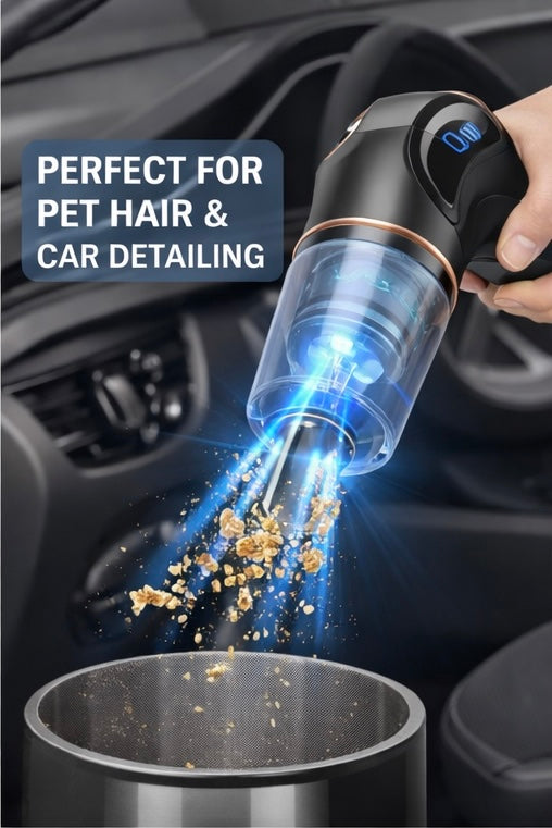 Kabelloser Hochleistungs-Handstaubsauger mit Display – Perfekt für Auto, Sofa & Haushalt