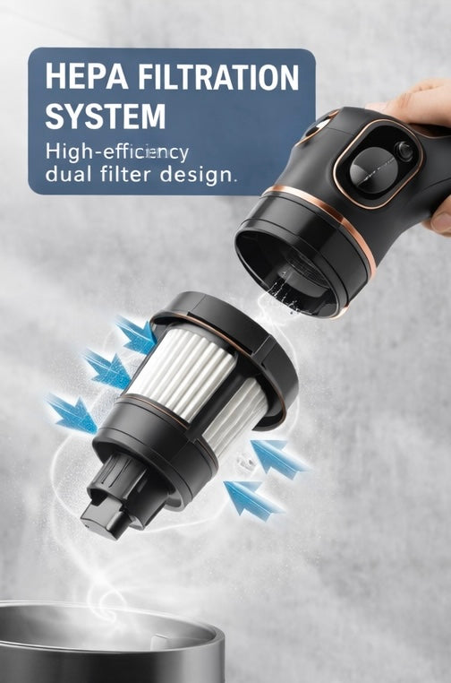 Kabelloser Hochleistungs-Handstaubsauger mit Display – Perfekt für Auto, Sofa & Haushalt