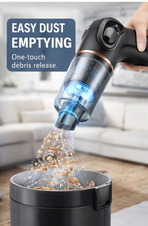 Kabelloser Hochleistungs-Handstaubsauger mit Display – Perfekt für Auto, Sofa & Haushalt