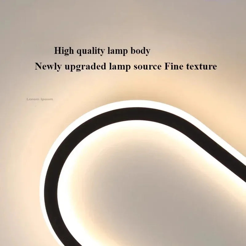 Modern LED Ceiling Light Ultra-thin Minimalist Design Black 40/60/80CM For Corridors Bedrooms Cloakrooms Entrances Dining Rooms