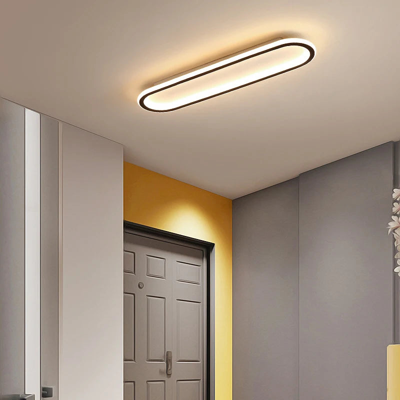Modern LED Ceiling Light Ultra-thin Minimalist Design Black 40/60/80CM For Corridors Bedrooms Cloakrooms Entrances Dining Rooms