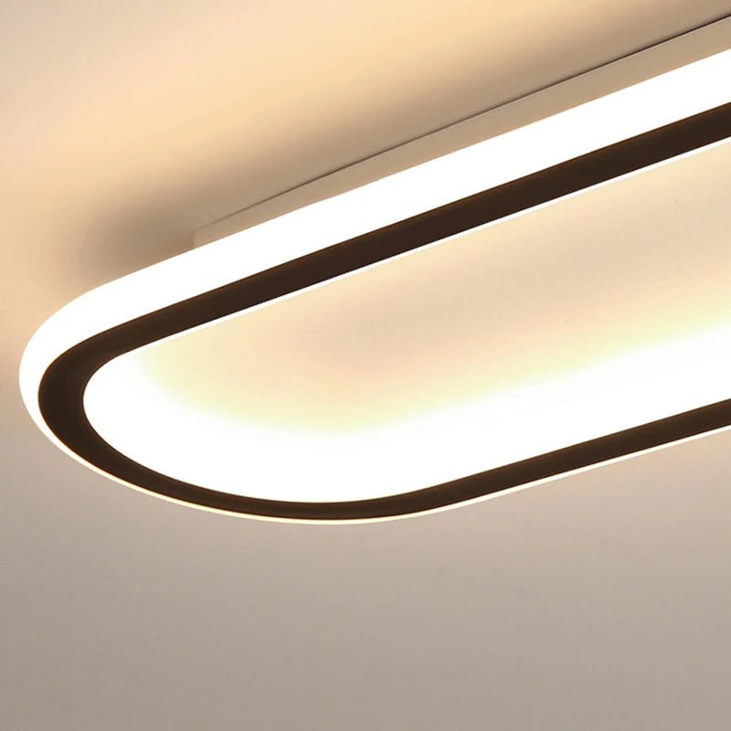 Modern LED Ceiling Light Ultra-thin Minimalist Design Black 40/60/80CM For Corridors Bedrooms Cloakrooms Entrances Dining Rooms