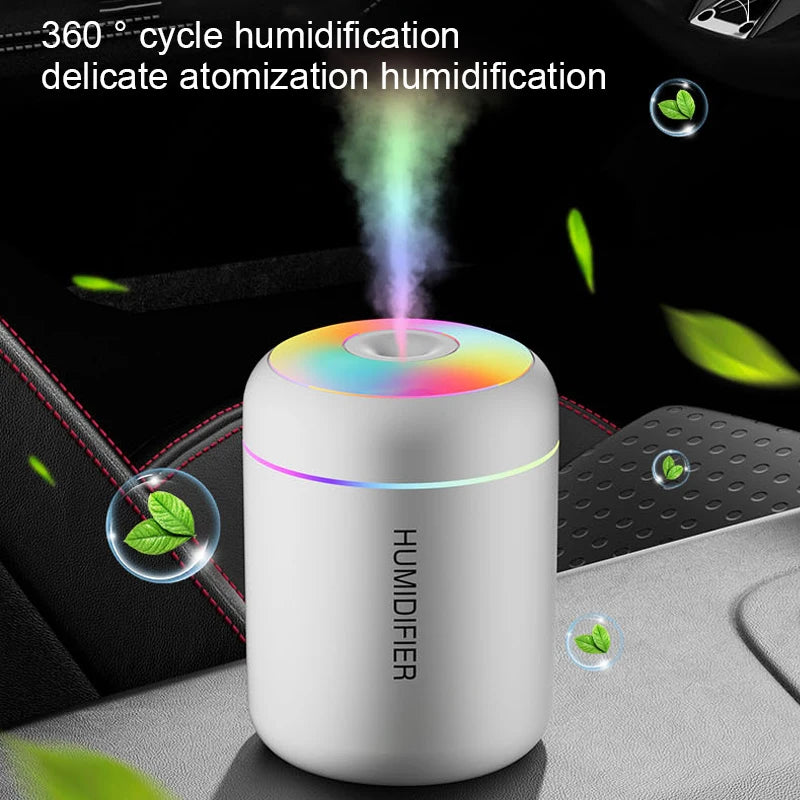 Mini Air Humidifier USB Aroma Diffuser 180 ml – Ultraschall Luftbefeuchter mit LED-Nachtlicht für Auto, Büro & Schlafzimmer